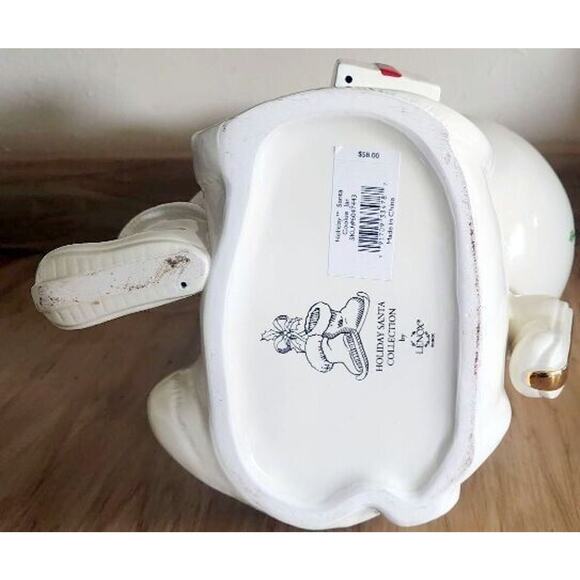 Vintage Lenox Holiday Santa Cookie Jar NO LID Great Planter Or Utensil Holder - Picture 11 of 14